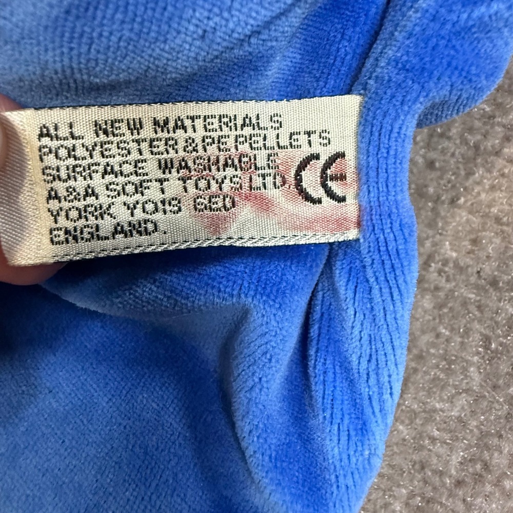 Rare Vintage 90s Baby Aurora Plush Lamb Bedtime Softees Blue Velour Romper - Picture 6 of 11